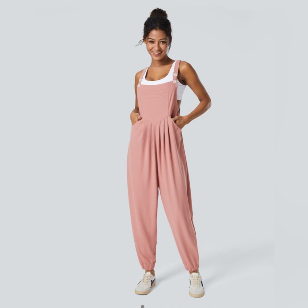 Nwt Halara Pockets Waffle Casual Jogger Overalls